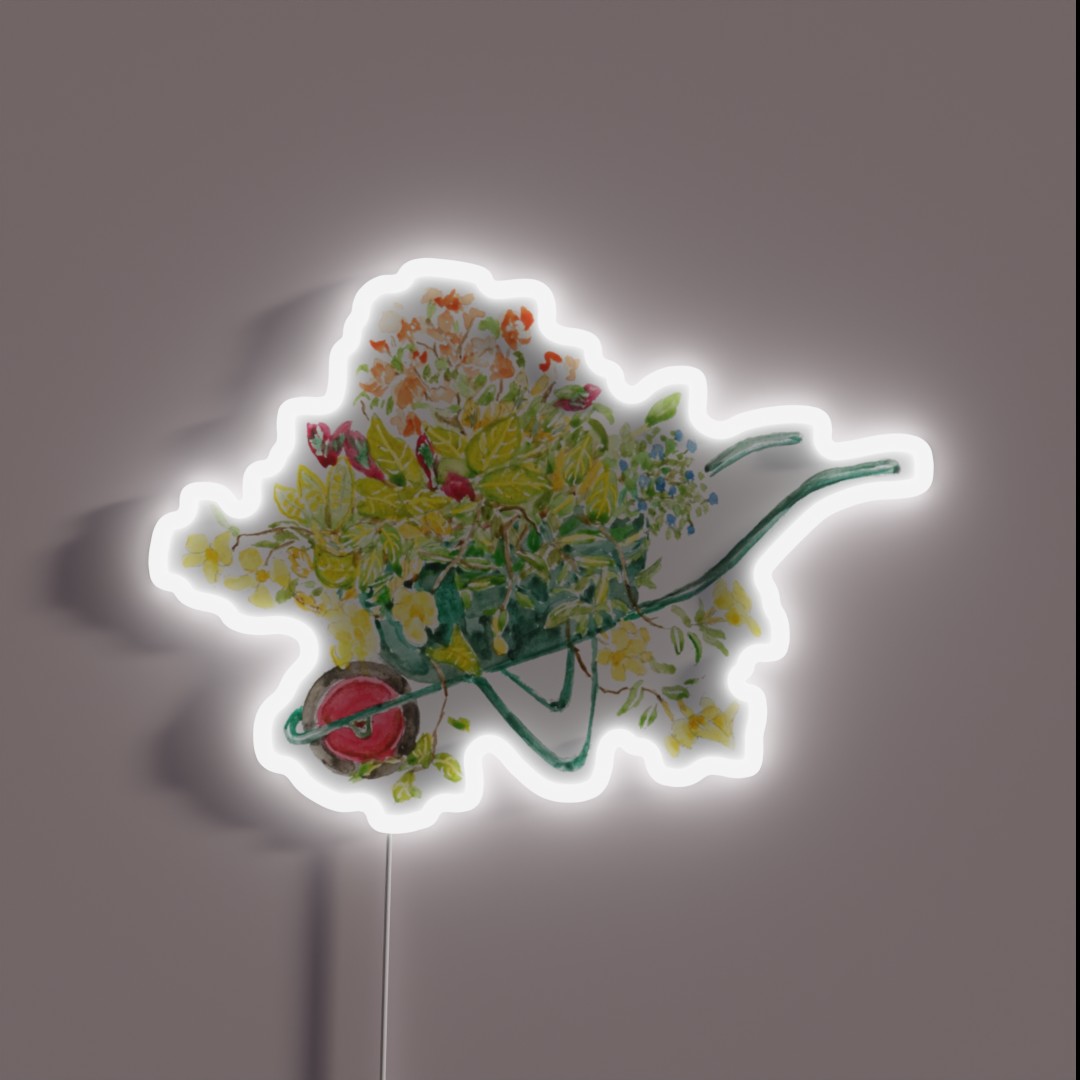 Hand Painted Yellow Blue And Orange Flowers RGB Neon Sign Hand Painted Yellow Blue And Orange Flowers RGB Neon Sign