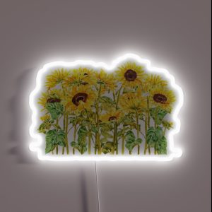 Hand Painted Yellow Sunflower Painting 2020 Watercolor Painting RGB Neon Sign