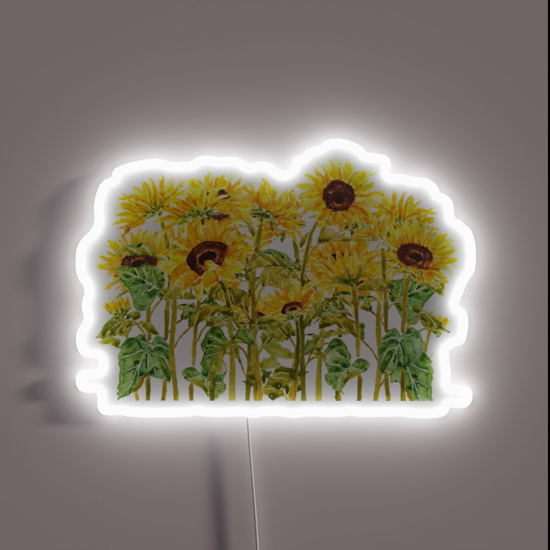 Hand Painted Yellow Sunflower Painting 2020 RGB Neon Sign Hand Painted Yellow Sunflower Painting 2020 RGB Neon Sign