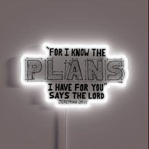 Hand Written Typography Of Jeremiah 29 11 RGB Neon Sign