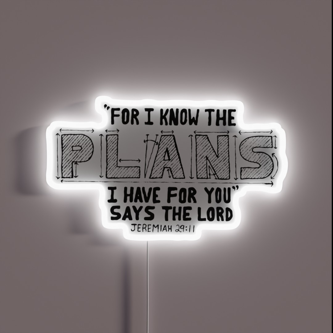 Hand Written Typography Of Jeremiah 29 11 RGB Neon Sign Hand Written Typography Of Jeremiah 29 11 RGB Neon Sign