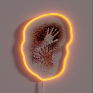 Hands Stenciled At The Cave Of The Hands Cueva De Las Manos Detail Of Two Hands RGB Neon Sign