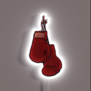 Hanging Red Boxing Gloves RGB Neon Sign