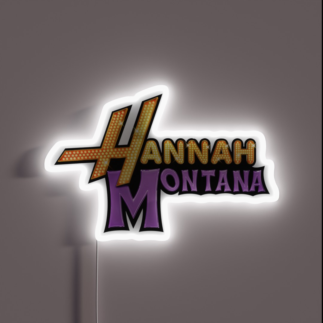 Hannah Montana Pink Background Logo RGB Neon Sign Hannah Montana Pink Background Logo RGB Neon Sign