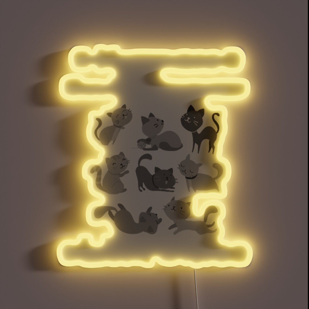 Happiness Can Be Measured With Cats RGB Neon Sign Happiness Can Be Measured With Cats RGB Neon Sign