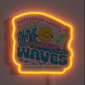 Happiness Comes In Waves RGB Neon Sign Happiness Comes In Waves RGB Neon Sign
