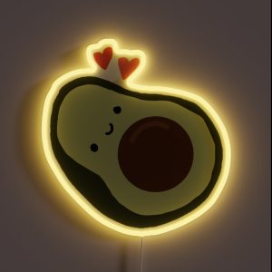 Happy Avocado With Hearts RGB Neon Sign
