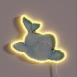 Happy Beluga Whale RGB Neon Sign