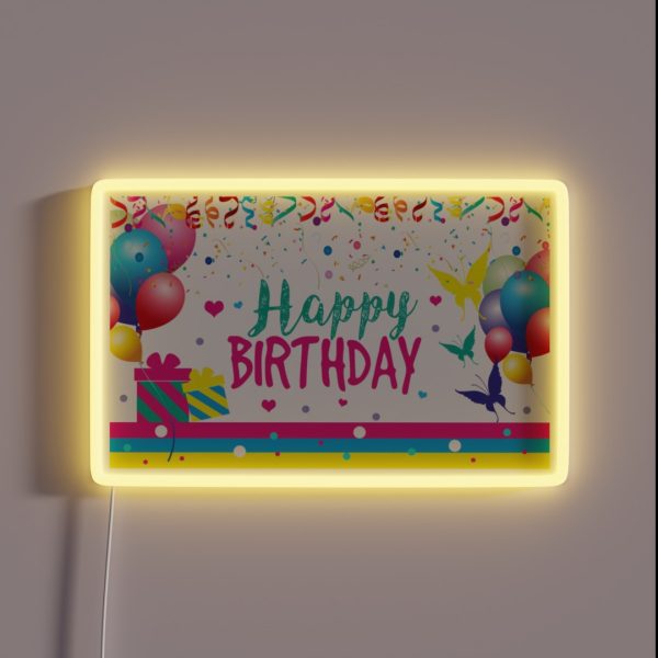 Happy Birthday Colorful RGB Neon Sign