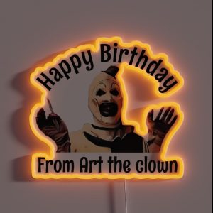 Happy Birthday From Art The Clown RGB Neon Sign Happy Birthday From Art The Clown RGB Neon Sign