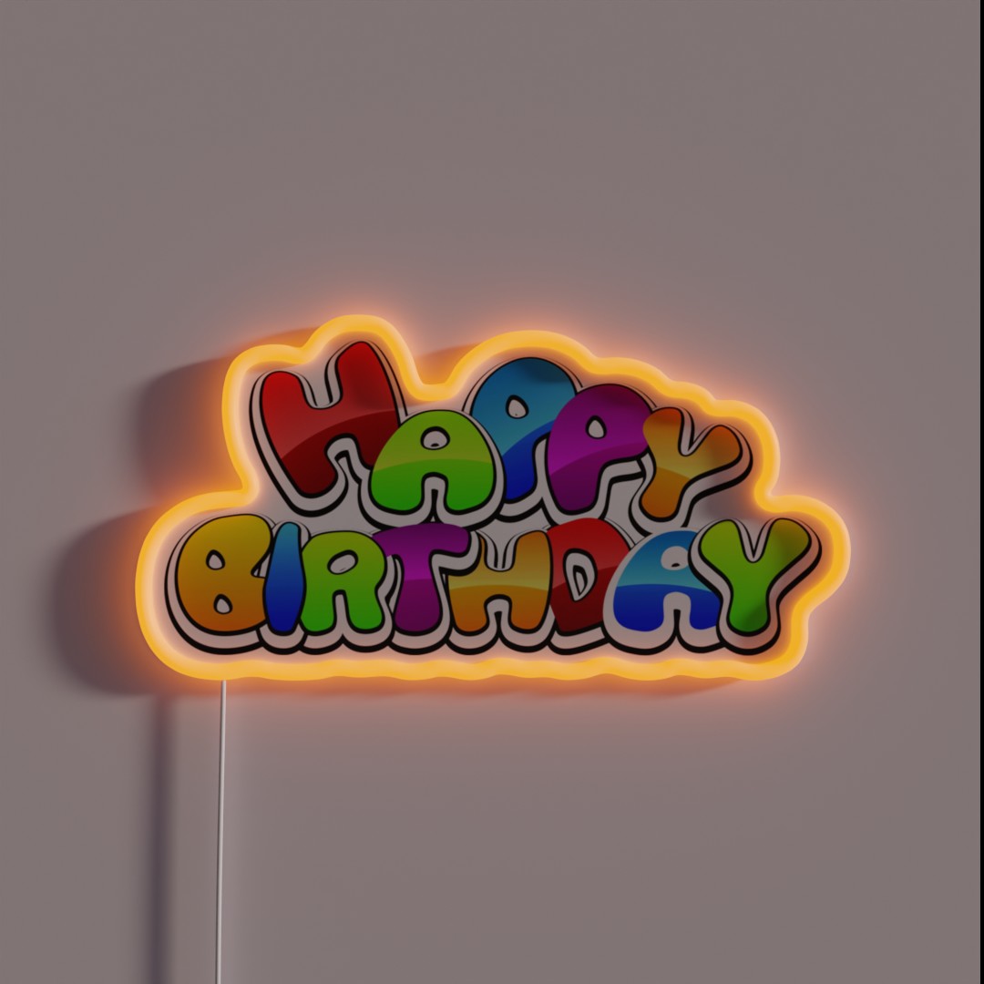 Happy Birthday RGB Neon Sign Happy Birthday RGB Neon Sign