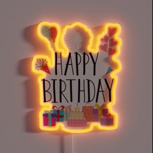 Happy Birthday RGB Neon Sign Happy Birthday RGB Neon Sign