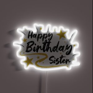 Happy Birthday Sister Wish RGB Neon Sign Happy Birthday Sister Wish RGB Neon Sign