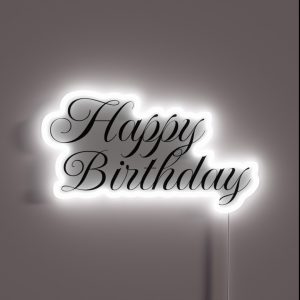 Happy Birthday Text RGB Neon Sign