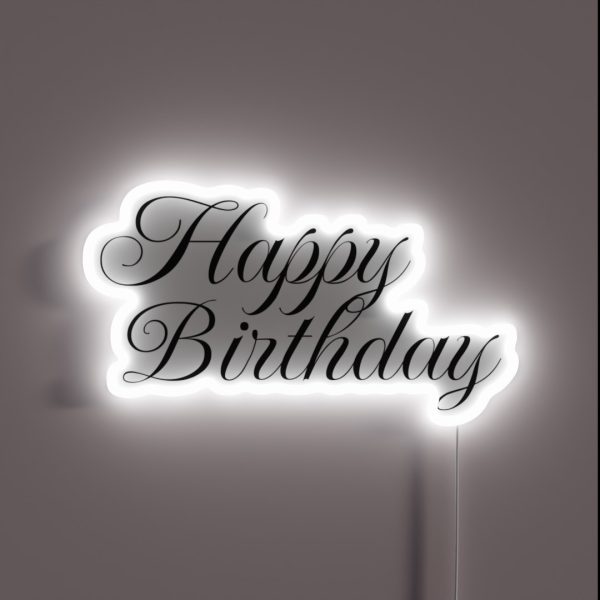 Happy Birthday Text RGB Neon Sign