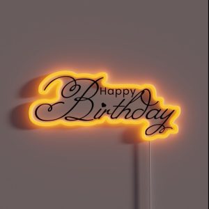 Happy Birthday Text RGB Neon Sign