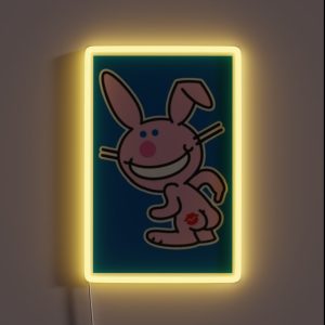 Happy Bunny Kiss My Butt RGB Neon Sign