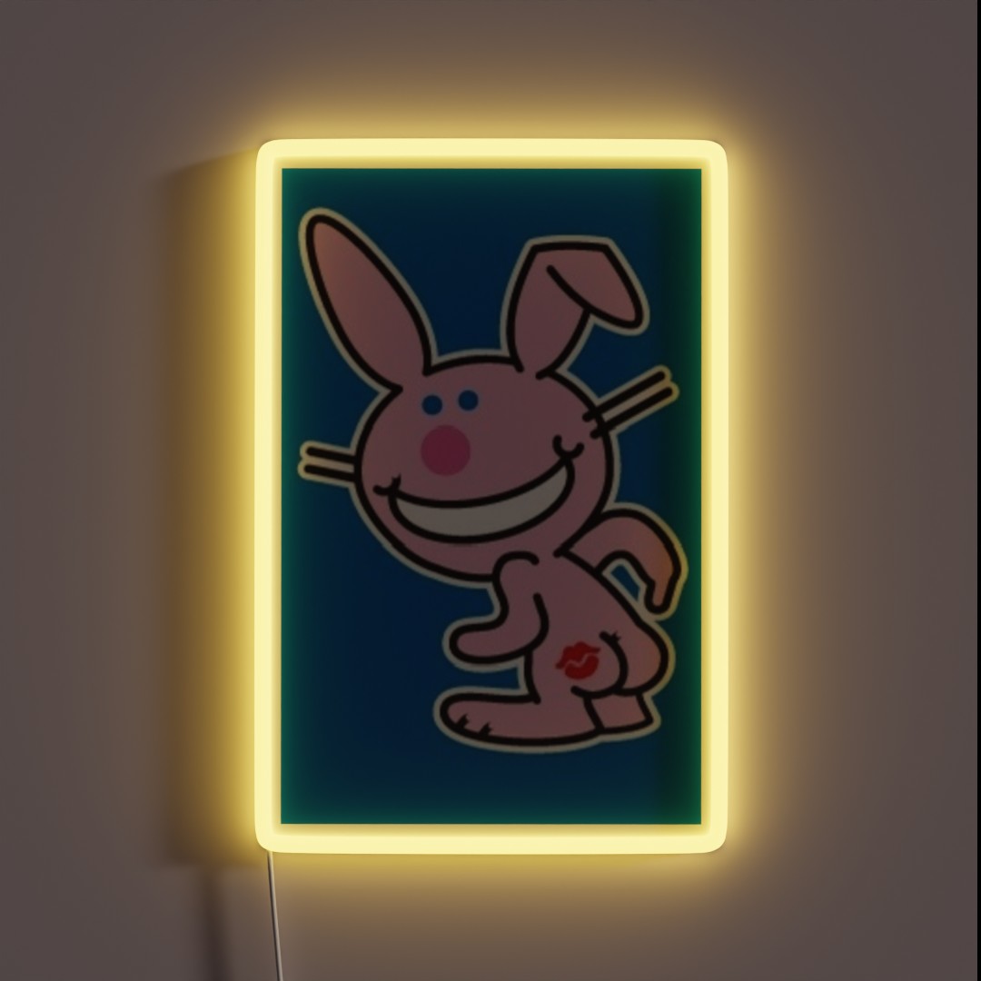 Happy Bunny Kiss My Butt RGB Neon Sign Happy Bunny Kiss My Butt RGB Neon Sign