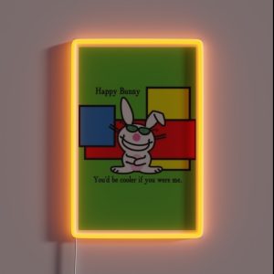 Happy Bunny RGB Neon Sign