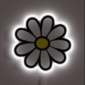 Happy Daisy Flower Power 60 S 70s Retro Vintage Hippie Gardening RGB Neon Sign