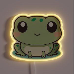 Happy Frog Cute Kawaii Chibi Hand Drawn Illustration RGB Neon Sign Happy Frog Cute Kawaii Chibi Hand Drawn Illustration RGB Neon Sign