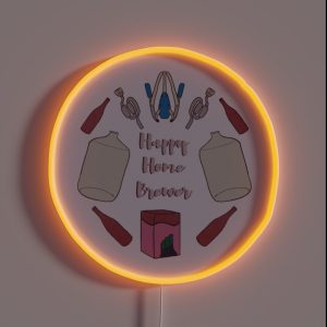 Happy Home Brewer Wine Burgundy RGB Neon Sign