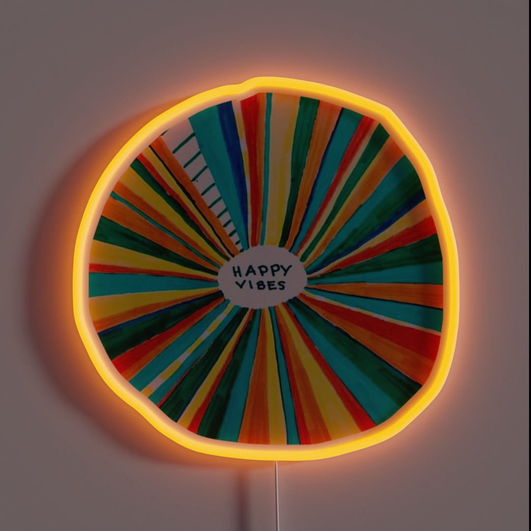 Happy Vibes RGB Neon Sign Happy Vibes RGB Neon Sign