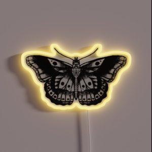 Harry Moth Butterfly Tattoo RGB Neon Sign