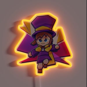 Hat Kid Polygonal Costume RGB Neon Sign