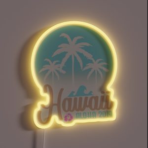 Hawaii Aloha 2019 Holiday Palm Signdesign RGB Neon Sign