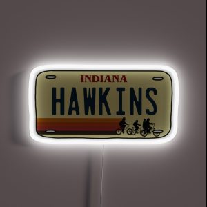 Hawkins License Plate RGB Neon Sign Hawkins License Plate RGB Neon Sign