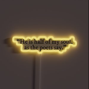 He Is Half Of My Soul As The Poets Say The Song Of Achilles Quote RGB Neon Sign