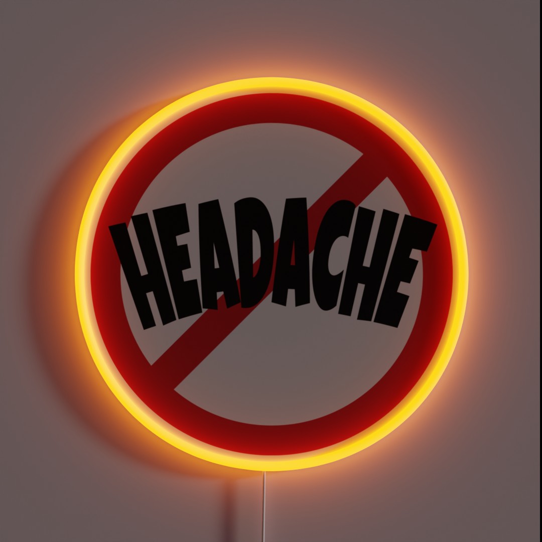 Headache Prohibition Sign RGB Neon Sign Headache Prohibition Sign RGB Neon Sign