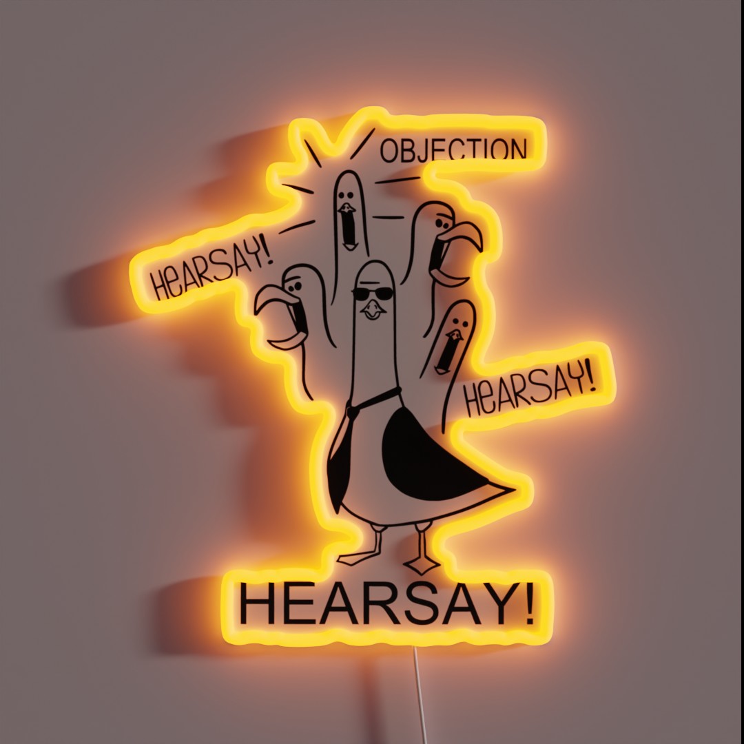 Hearsay Objection Hearsay RGB Neon Sign Hearsay Objection Hearsay RGB Neon Sign