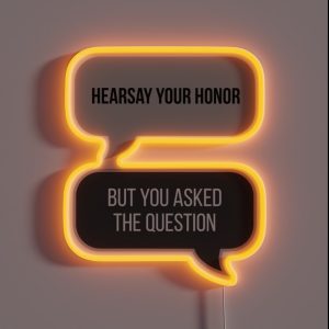 Hearsay Your Honor But You Asked The Question Black BG RGB Neon Sign