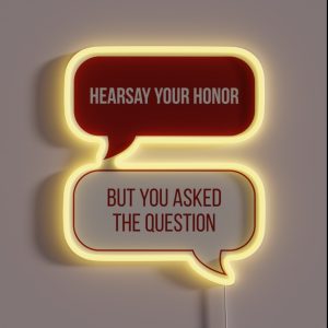 Hearsay Your Honor But You Asked The Question Red BG RGB Neon Sign