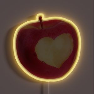 Heart Bitten Apple RGB Neon Sign