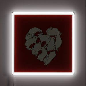 Heart Bunnies RGB Neon Sign