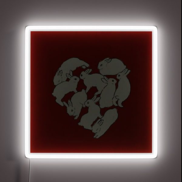 Heart Bunnies RGB Neon Sign