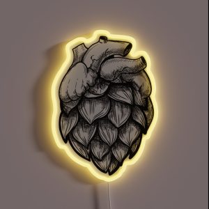 Heart Shaped Hops Bw RGB Neon Sign