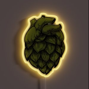 Heart Shaped Hops Green RGB Neon Sign