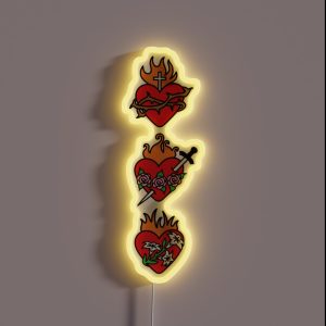 Hearts Of The Holy Family RGB Neon Sign