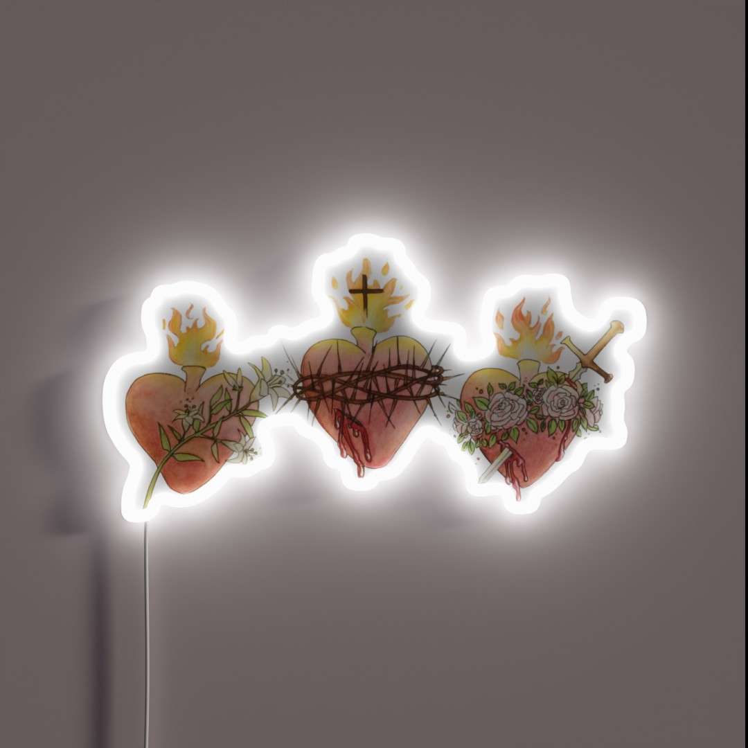 Hearts Of The Holy Family RGB Neon Sign Hearts Of The Holy Family RGB Neon Sign