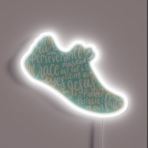 Hebrews 12 1 2 Run The Race Aqua RGB Neon Sign Hebrews 12 1 2 Run The Race Aqua RGB Neon Sign