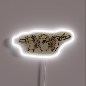 Hedgehogs On Trombone RGB Neon Sign