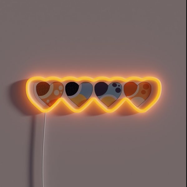 Heeler Family Love Hearts Bluey Inspired RGB Neon Sign