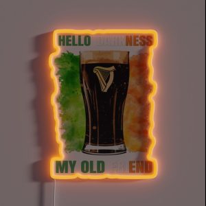 Hello Darkness My Old Friend Irish Stout RGB Neon Sign