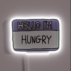 Hello I M Hungry Purple Nametag RGB Neon Sign