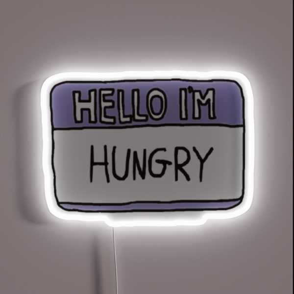 Hello I M Hungry Purple Nametag RGB Neon Sign