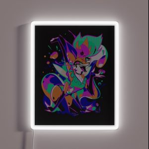 Helluva Boss Queen Bee Beelzebub Summer Splatter Pop Art RGB Neon Sign
